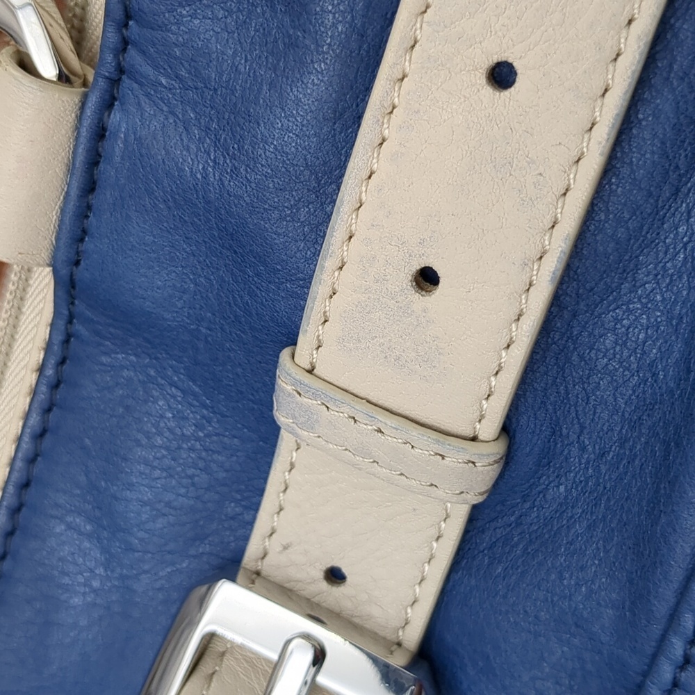 B makowsky blue and cream leather purse - Picture 5 of 15